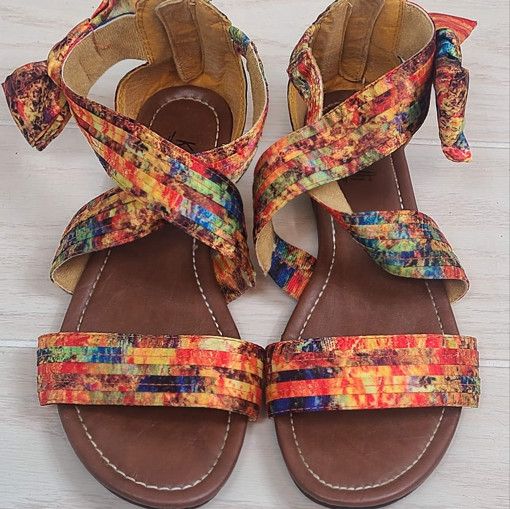 Kalli Colorful Strap Sandals Women's Shoes 7